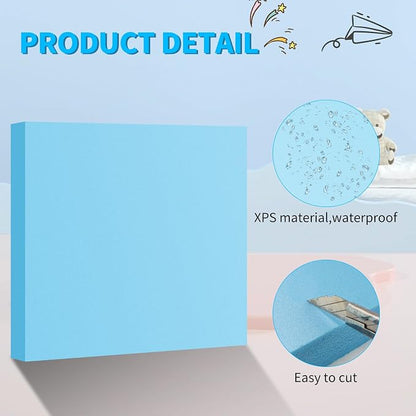 LuckyFoam Blue 4 Pack 12x12x1 inch Foam Sheets 1 Inch Thick Polystyrene - Image 4