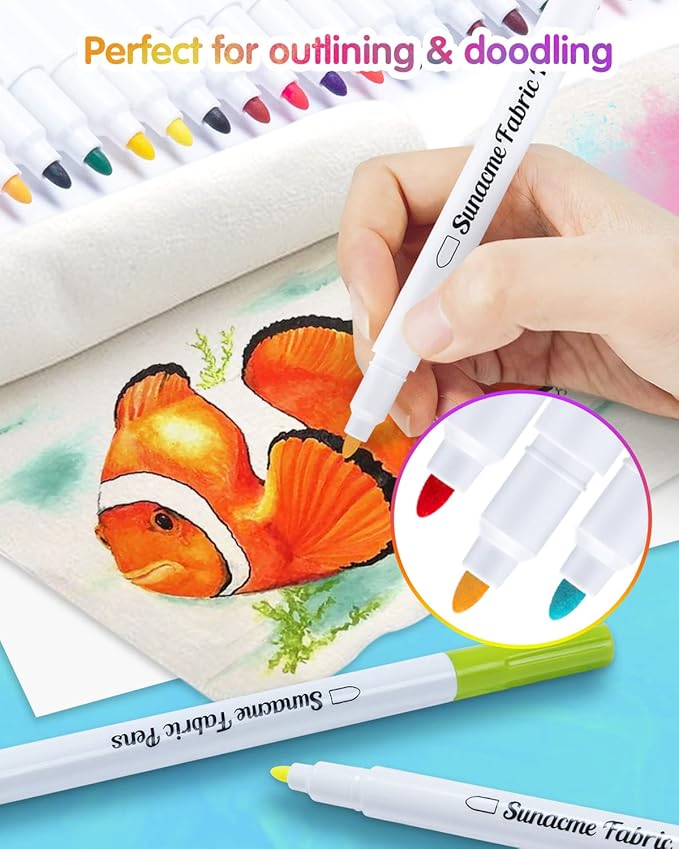 Fabric Markers Pen, 32 Colors Permanent Fabric Paint Pens - Image 3