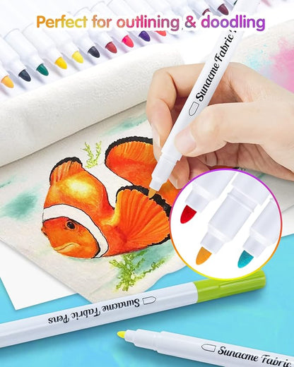 Fabric Markers Pen, 32 Colors Permanent Fabric Paint Pens - Image 3