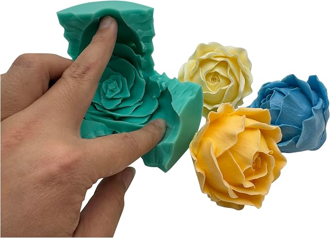 3D Rose Flower Soap Candle Wax Mold Resin Epoxy Decorated Craft Silicone Molds - Image 2