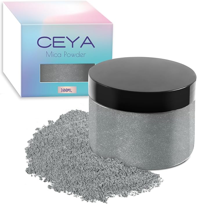 Ceya Mica Powder, 5.3oz/ 150g Silver Grey Pearlescent Effect Colorant Pigment by CEYA