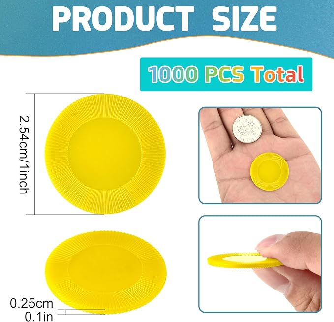 Coopay 1000 Pieces Plastic Poker Chips, Bingo Chips Bulk Learning Counters - Image 2