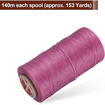 uxcell Flat Leather Sewing Waxed Thread, 140m / 153 Yards Polyester Wax String - Image 3