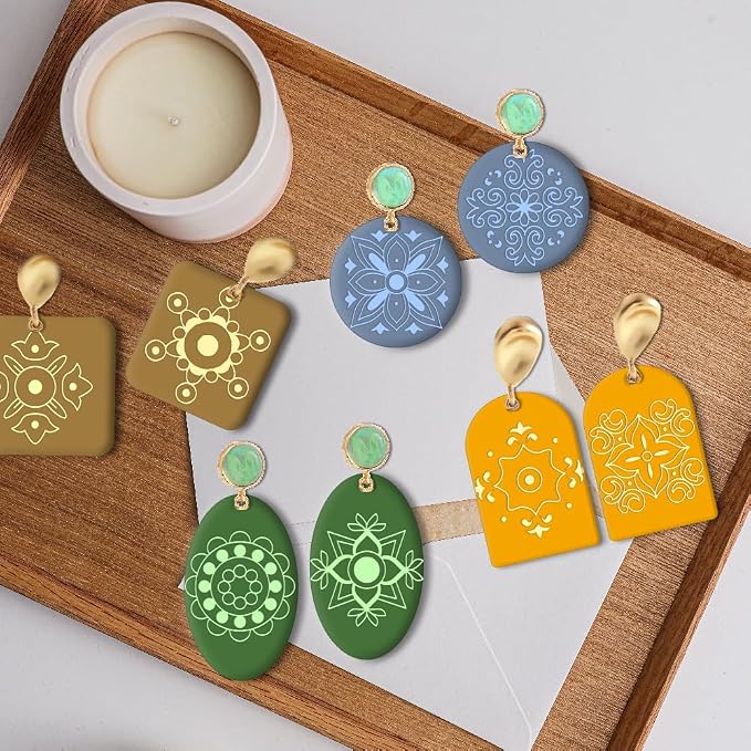 CHGCRAFT Polymer Clay Texture Sheets Boho Polymer Clay Texture Mat Silicone - Image 4