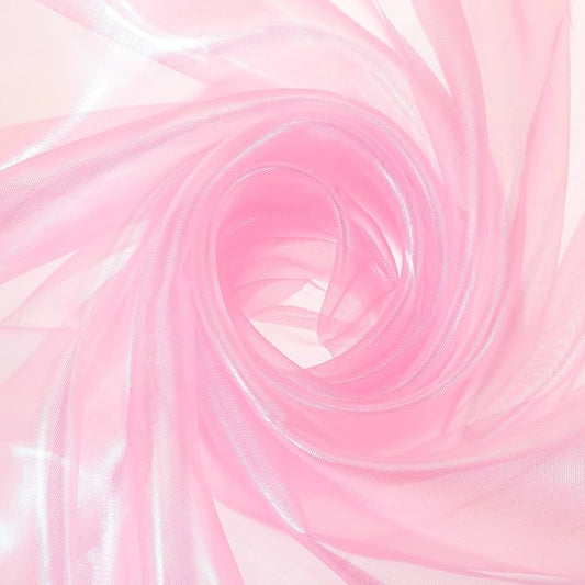 MECCANIXITY Iridescent Sheer Organza Fabric, 2 Yards x 59 Inches Solid Laser by MECCANIXITY