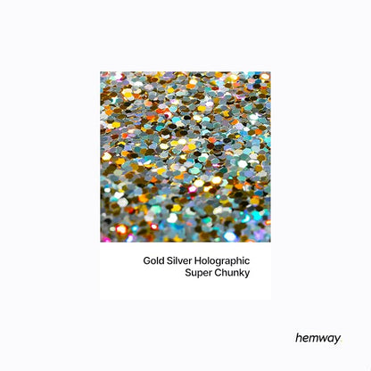 Hemway Glitter for Resin 100g Gold Silver Holographic Metallic Crystals for - Image 2