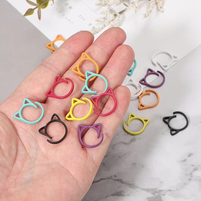 uxcell 50pcs Stitch Markers, Spiral Stitch Markers Crochet Needle Clip Counter - Image 4