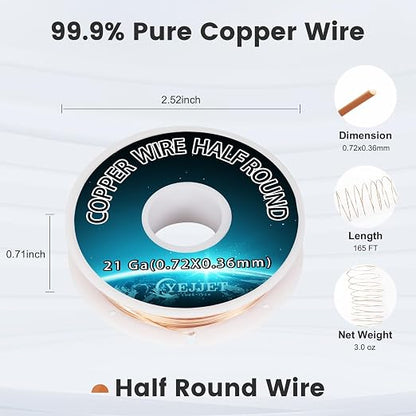 Bulk 21 Gauge Half Round Copper Wire - Image 2