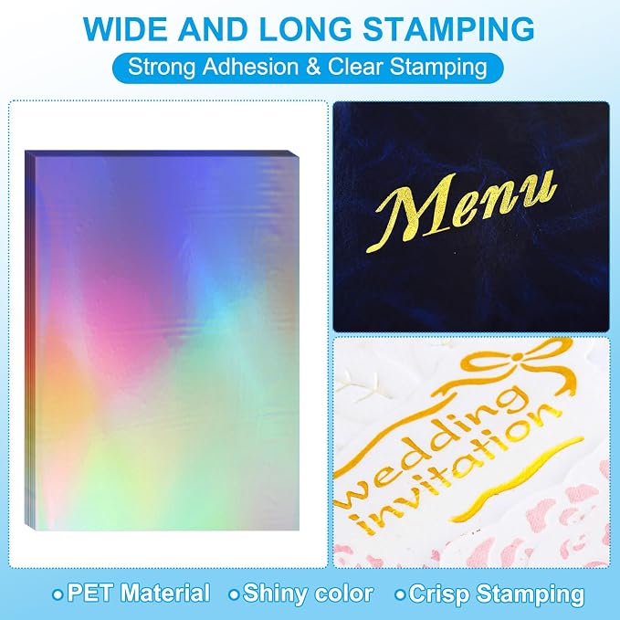 PATIKIL 11.7x8.3" Hot Stamping Foil Paper Sheet, 20 Sheets A4 Heat Transfer Hot - Image 3