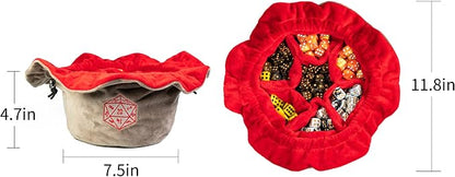 Large Dice Bags D&D with Pockets Khaki Storage Bag D20 Logo - Image 9