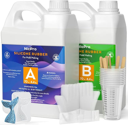 Nicpro 140oz Silicone Mold Making Kit, 15A Platinum Liquid Silicone Rubber by Nicpro