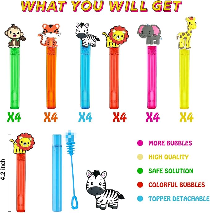Jungle Safari Party Favors, Zoo Bubble Wand - Image 3