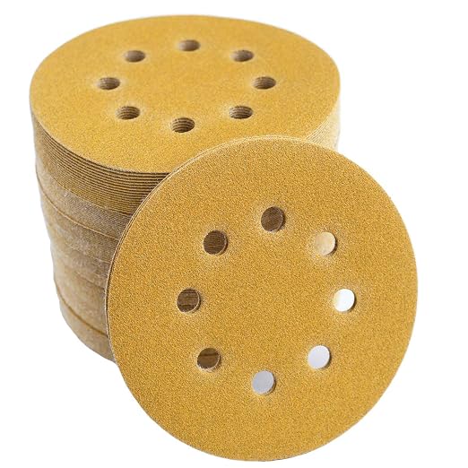 5-Inch 8-Hole Hook and Loop Sanding Discs 120-Grit Random Orbit Sandpaper by Aiyard