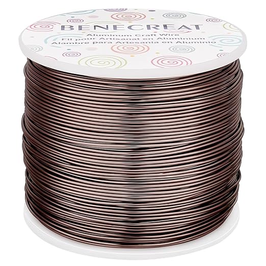 BENECREAT 9 12 15 18 20 Gauge Brown Aluminum Wire Anodized Craft Making Beading by BENECREAT