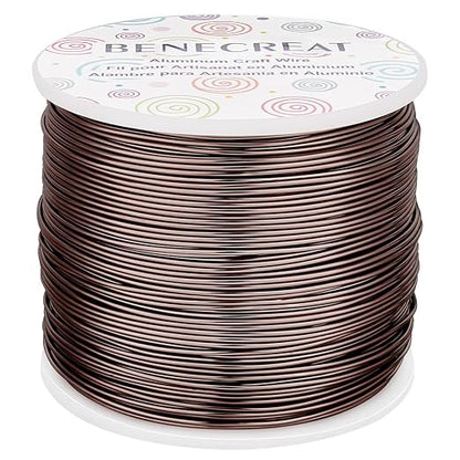BENECREAT 9 12 15 18 20 Gauge Brown Aluminum Wire Anodized Craft Making Beading by BENECREAT