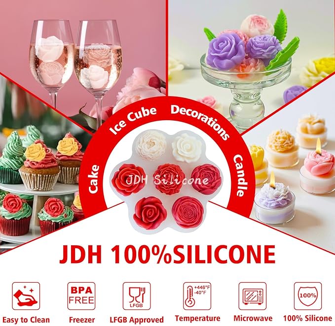 7 Sets Flower Candle molds, 3D Valentin e's Day Mold - Image 4