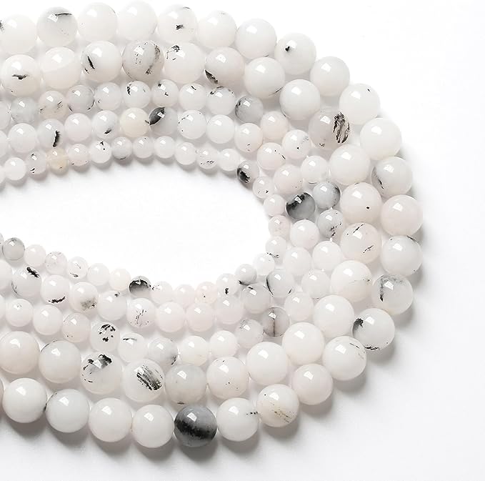 90pcs 4mm Natural Black Rutilated Quartz Crystal Jade Stone Beads - Image 3