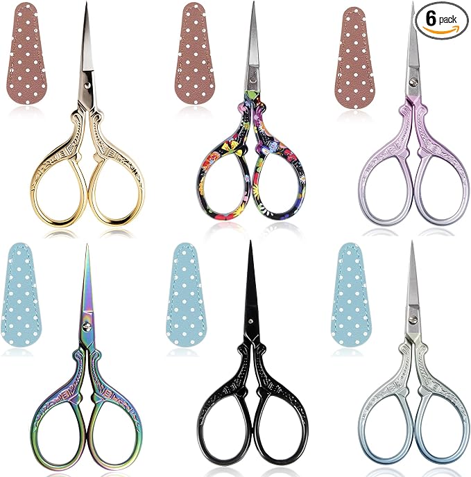 BIHRTC 6Pairs 3.6inch Small Crochet Scissors by HOME