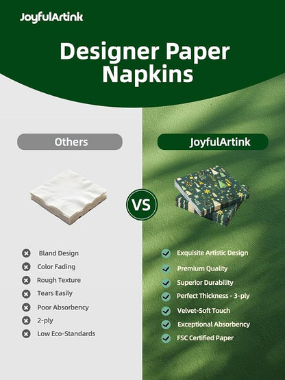 Premium Designer Paper Napkins, 3-Ply 6.5 x 6.5-inches Fold Disposable - Image 7