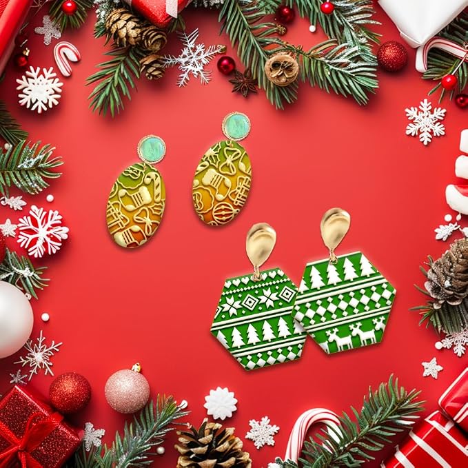4PCS Christmas Polymer Clay Texture Sheets Set - Image 4