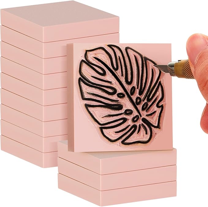 Frienda 12 Pcs 2" X 2" Rubber Carving Blocks Linoleum Blocks by Frienda