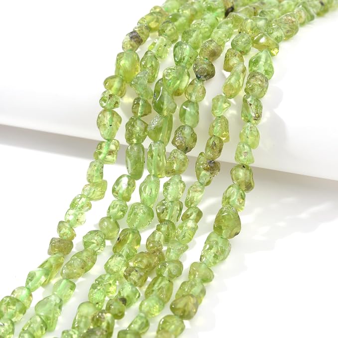 Green Peridot Pebble Nugget Oval Free Tumbled Stone 6-8mm Natural Gemstone - Image 2