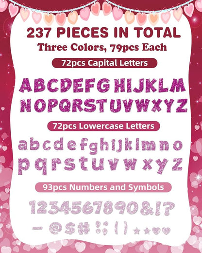 237 Pcs Glitter Bulletin Board Letters, Numbers and Punctuation, Poster Board - Image 2