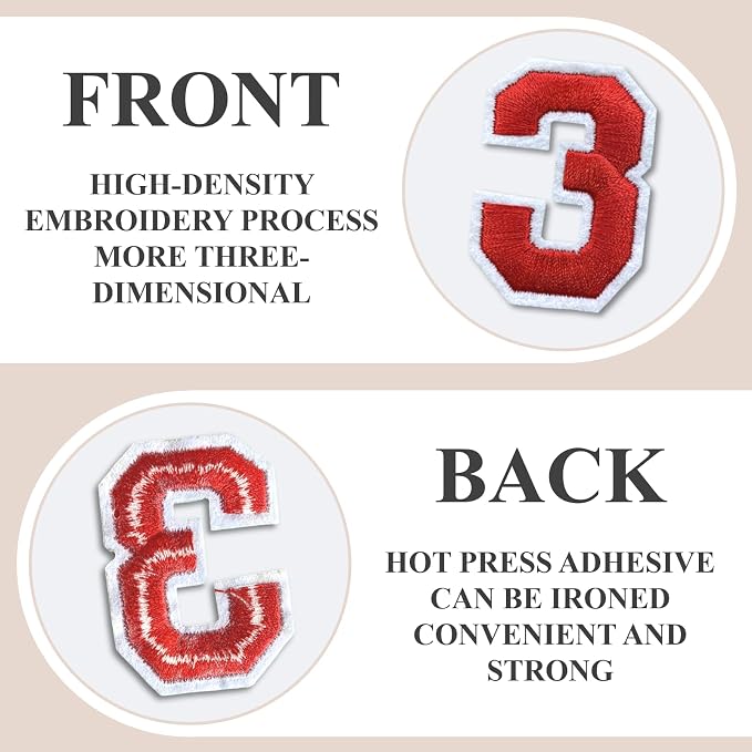 Number Iron On Patches, Numbers 0-9 Embroidery Applique Patch, DIY Decorative - Image 3