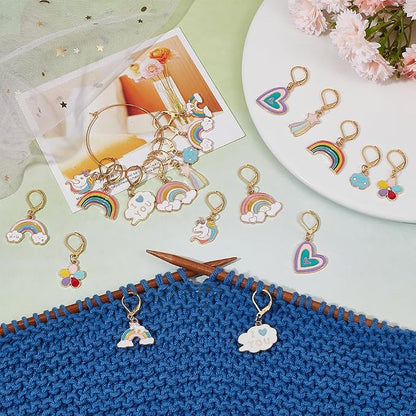 SUNNYCLUE 1 Box 20Pcs Knitting Stitch Markers Crochet Rainbow Colorful - Image 4