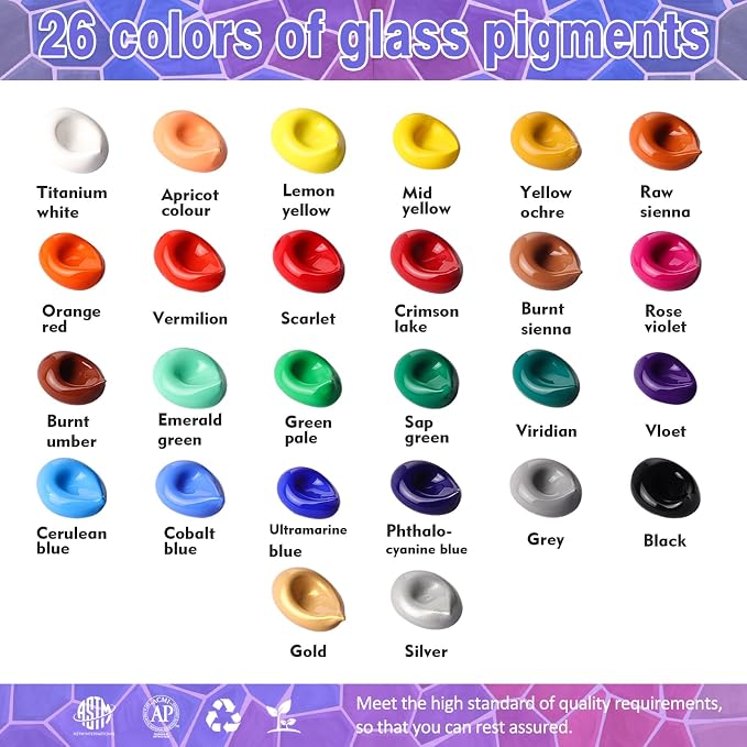 Colorful Stain Glass Paint Set - Image 2