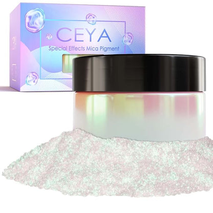 Ceya Interference Mica Powder, 1.8oz/ 50g Ghost Green Chrome Nail Powder by CEYA