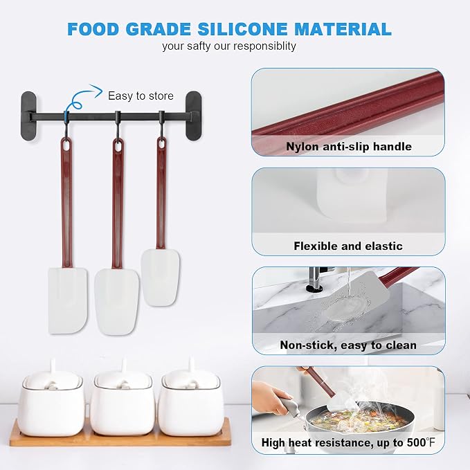 High Heat Resistant Silicone Scraper Spoon Commercial Spatula - Image 3