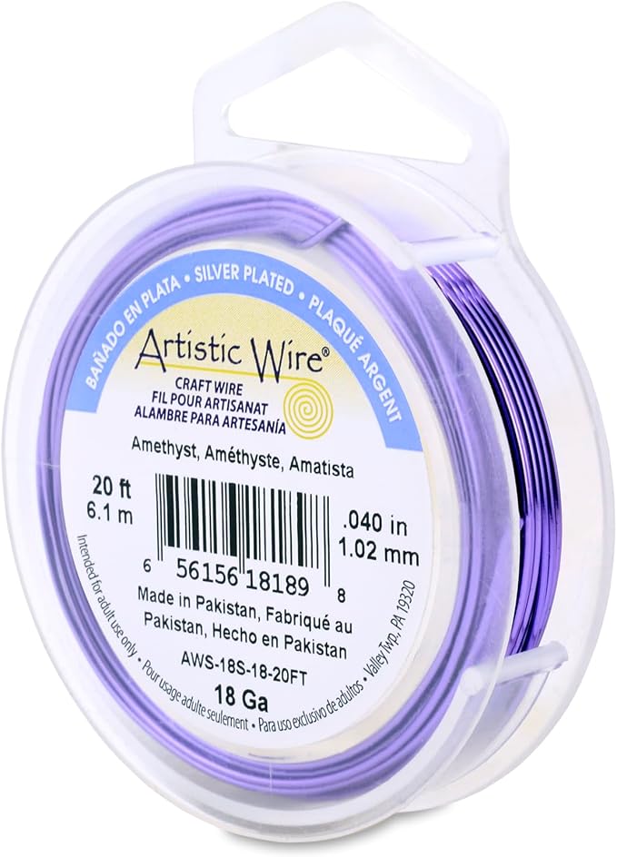Artistic Wire, 18 Gauge Silver Plated Tarnish Resistant Colored Copper Craft by ArtisticWire