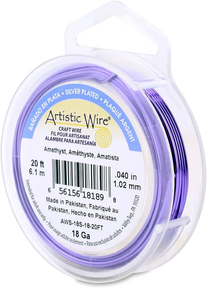 Artistic Wire, 18 Gauge Silver Plated Tarnish Resistant Colored Copper Craft by ArtisticWire
