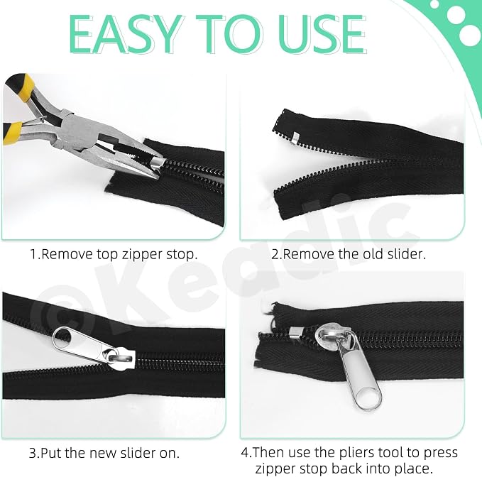 Keadic 144Pcs Zipper Repair Kit - Image 4