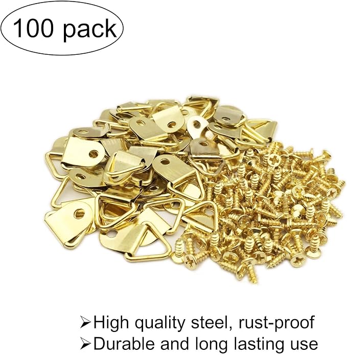 100 Pack Small Triangle Ring Steel Picture Hangers - Image 2