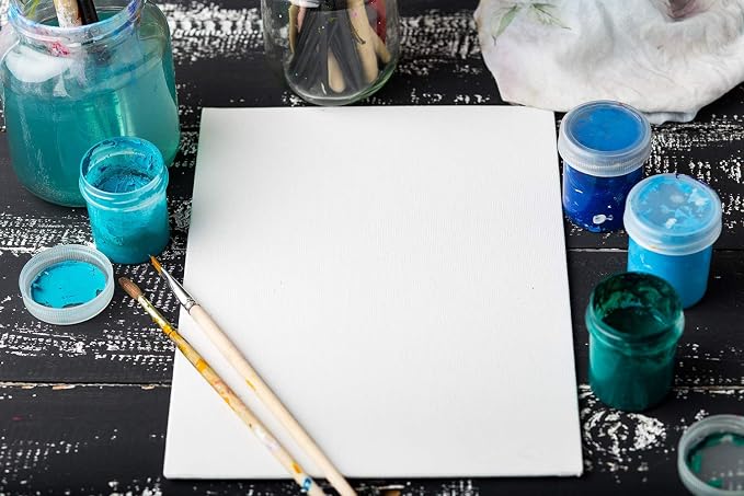 ARTEZA Canvas Boards for Painting, 10 x 10 Inches, Blank White Square Canvas - Image 3