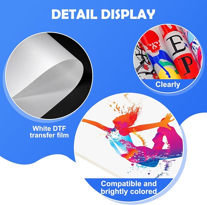 ZEHRAI 50 Sheets DTF Transfer Film 8.5" x 11" Double Sided Matte, Direct to - Image 2