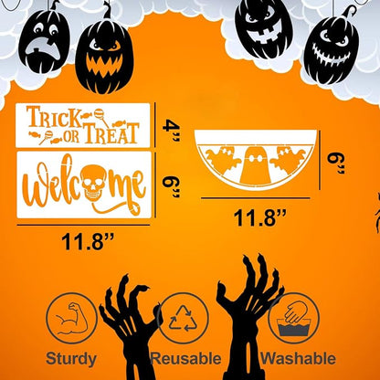 Halloween Stencils for Painting on Wood 12inch Large Halloween Stencil Hey Boo - Image 2