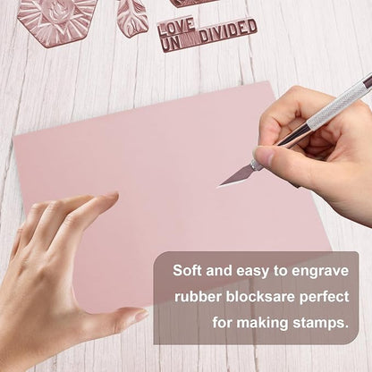 4 Pcs 8.5"x11" Rubber Carving Blocks, A4 Linoleum Blocks, Stamp Carving Blocks - Image 4