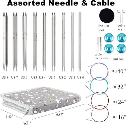 Svartur Lace Interchangeable Circular Knitting Needles, US 0-8 Small Knitting - Image 2