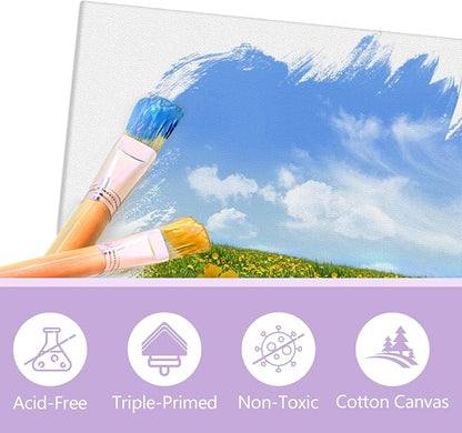 ESRICH Canvas for Painting, 32 Pack Multi-Size Canvas Boards for Painting 8pcs - Image 4