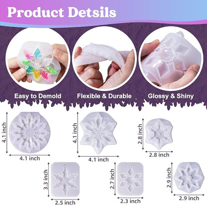LET'S RESIN Christmas Resin Molds, 3D Ice Crystal Resin Ornament Molds - Image 2
