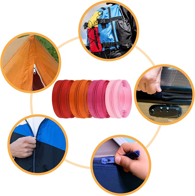 DOITEM 44.4 Yards/ 40 m 20 Pieces Assorted Colors #5 Nylon Coil Zippers - Image 7