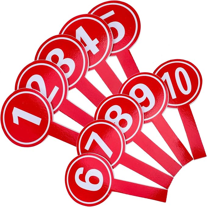 White Board 10Pcs Number Handheld Score Paddles 1-10 Voting Scoreboards by Operitacx