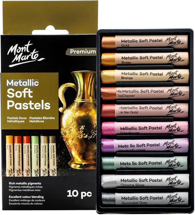Mont Marte Metallic Soft Pastels 10pc by MontMarte