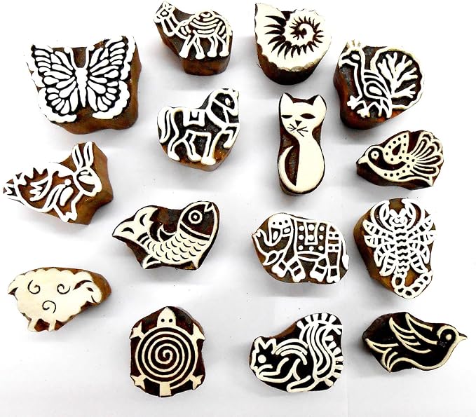 CraftsofIndia® Animals and Birds Wooden Blocks by CraftsofIndia