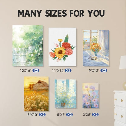FUMILE Stretched Canvas for Painting, Blank Canvases for Painting Multi 12 Pack - Image 7
