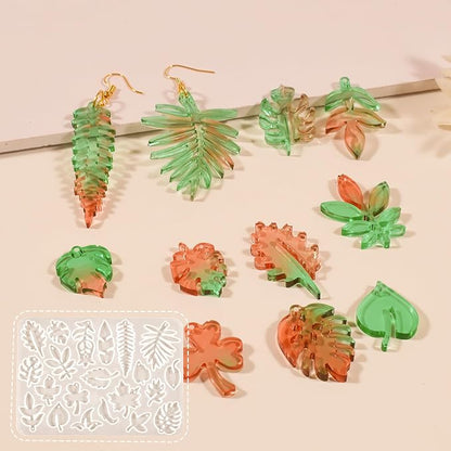 3 Pack Leaf/Flower/Tulip Pendant Earring Nacklace Resin Mold - Image 2