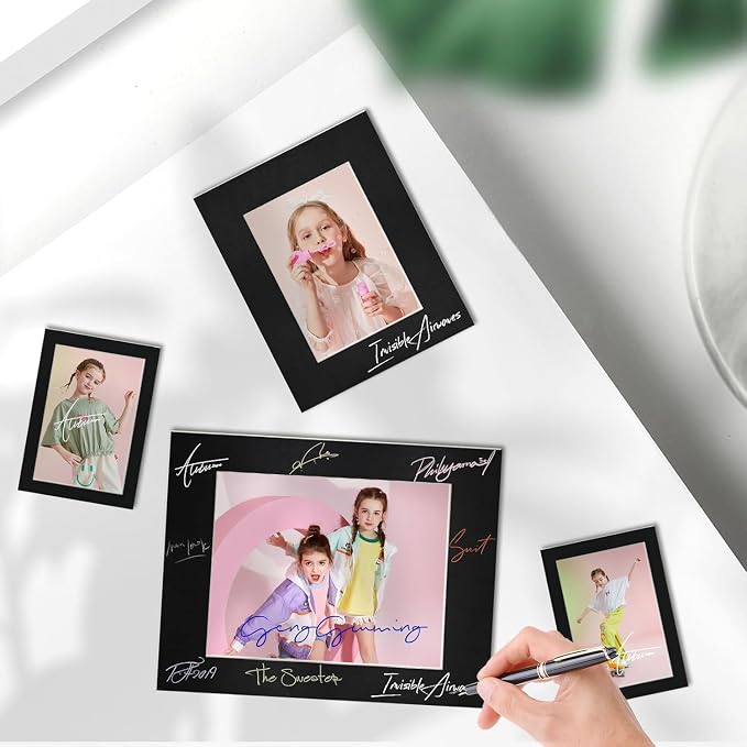 Egofine 5x7 Black Picture Mats Pack of 11, Frame Mattes - Image 3